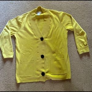 Women’s Coldwater Creek Yellow button-down sweater, size M.